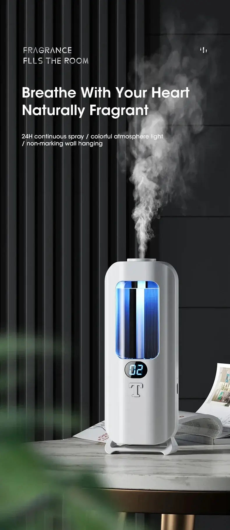 Rechargeable Aromatic Diffuser 5 Modes Essential Oil Diffuser Machine Homemade Perfume Diffuser for Home Car Room Fragrance