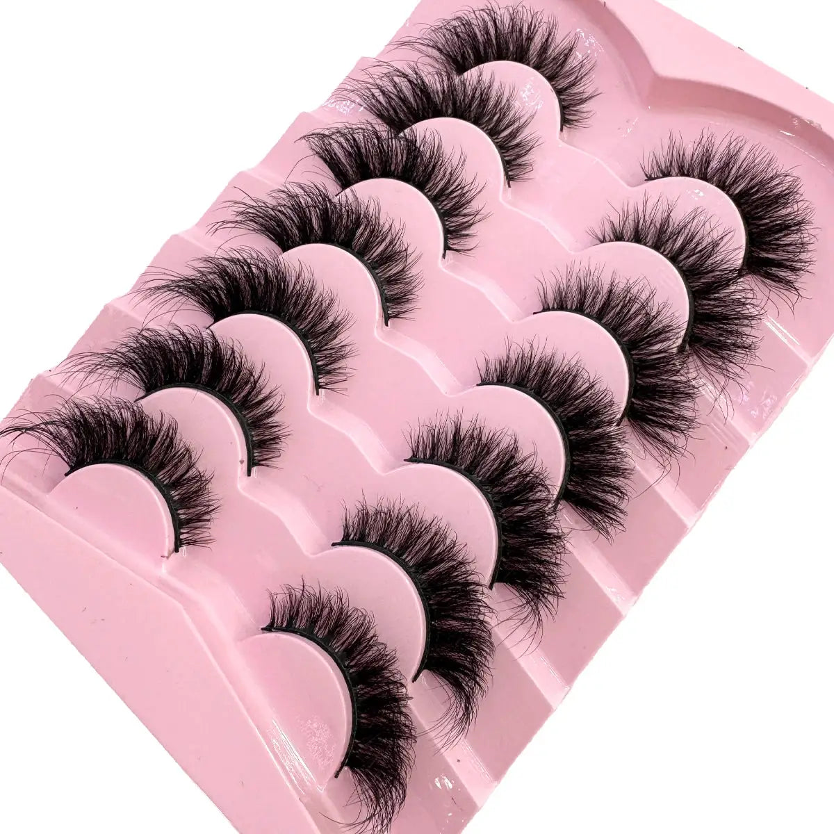 HBZGTLAD 7 Pair Faux Mink Lashes Fluffy Natural Look False Eyelashes Volume Wispy Crossed Thick Fox Eye Cat Eye