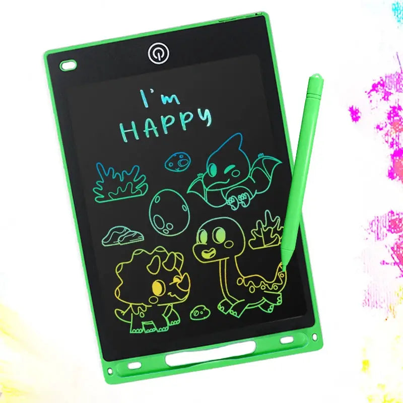 Simples Market 8.5-inch LCD writing tablet for kids, green frame with stylus