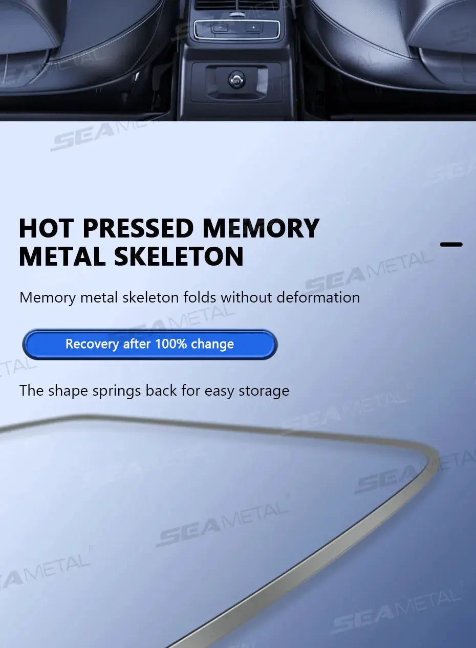 BLALION windshield sun shade by Simples Market with memory metal skeleton, foldable parasol