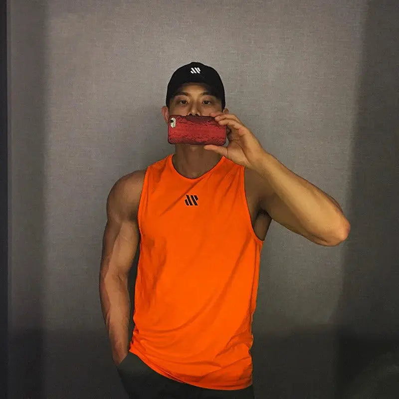GITF Mens Tank Tops Bodybuilding Stringer Singlet For Gym Workout Fitness Sleeveless Vest Summer