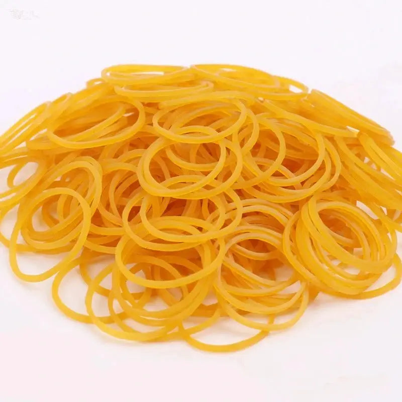 Yellow rubber bands set by Simples Market; high-elasticity, high-temperature resistant, 100/300/666 pcs