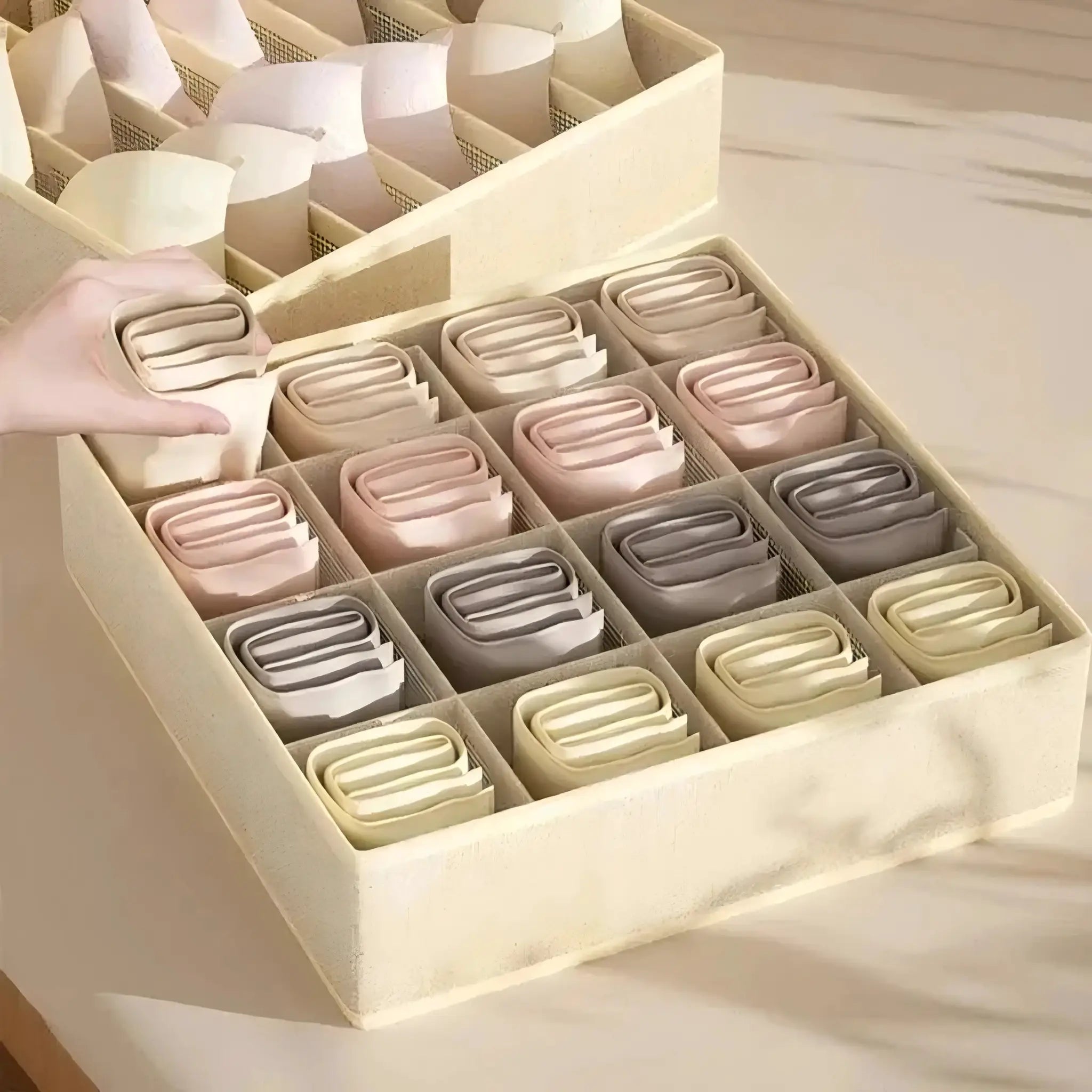 Underwear Organizer Drawer Boxes For Closet Cabinet Foldable Breathable Nonwoven Fabric Storage For Bras Socks