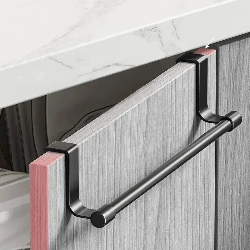 Over Cabinet Towel Rod Rack Stainless Steel Punch Free Organizer