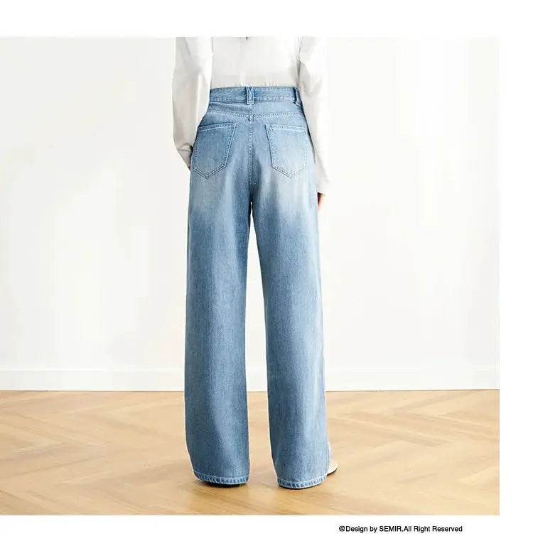 Semir Jeans Women Cool Feeling Wide Leg Floor Length Pants Summer 2025