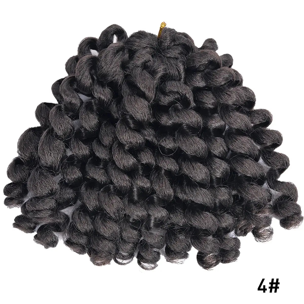 Synthetic ombre braiding hair with jumpy wand curl for crochet braids, black, curly texture, 4# shade