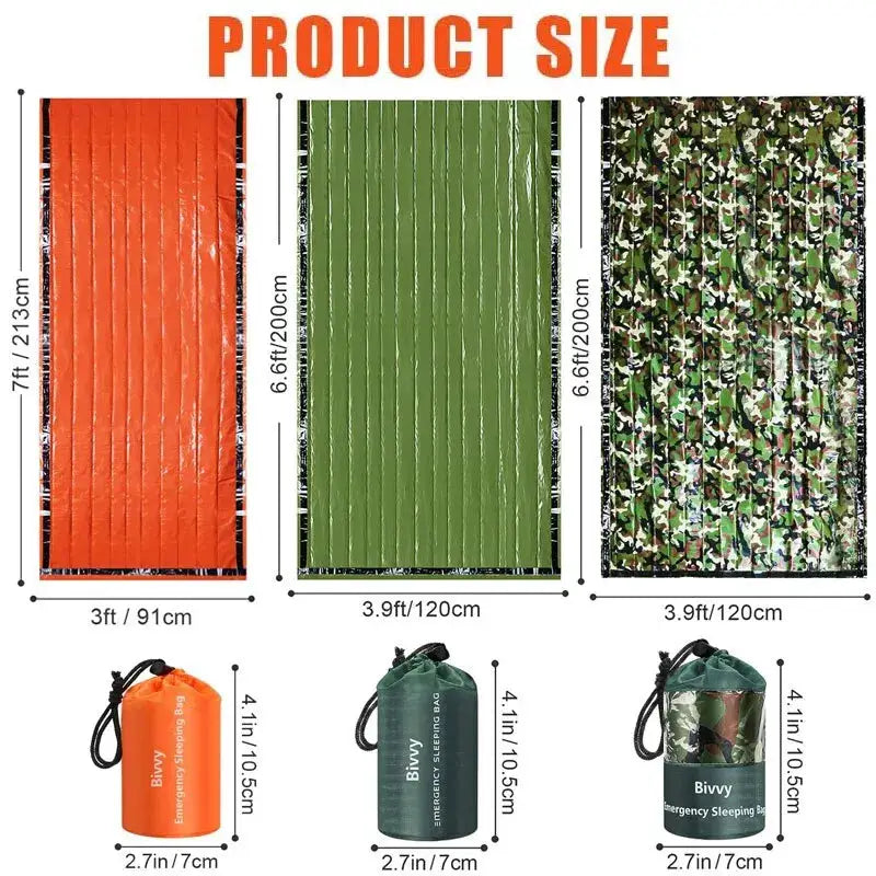 Emergency Sleeping Bag Ultra Waterproof Mylar Thermal Blanket Lightweight Survival Gear For Camping And Hiking