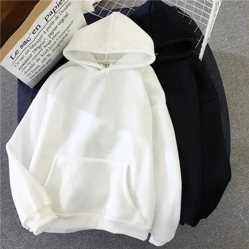 UrbanEase Casual Womens Solid Hoodie Loose Fit Hooded Sweatshirt With Pockets For Warm Autumn Style