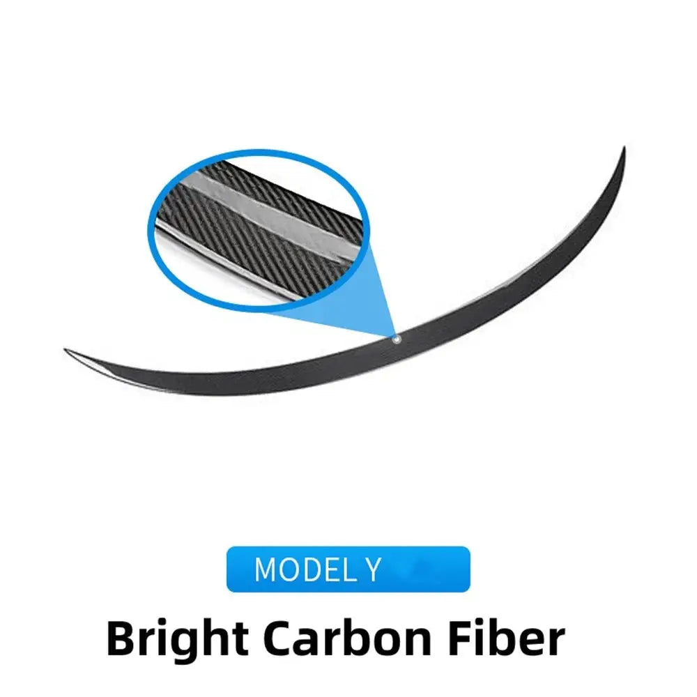 Rear spoiler wing for Tesla Model 3/Y (2017–2023) in bright carbon-fiber finish