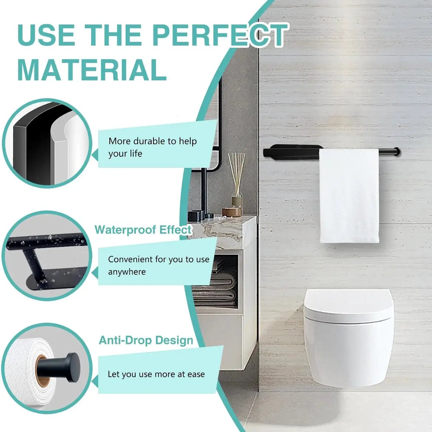 Adhesive Paper Towel Holder And Toilet Roll Dispenser For Kitchen Bathroom Cabinet Storage Napkin Rack