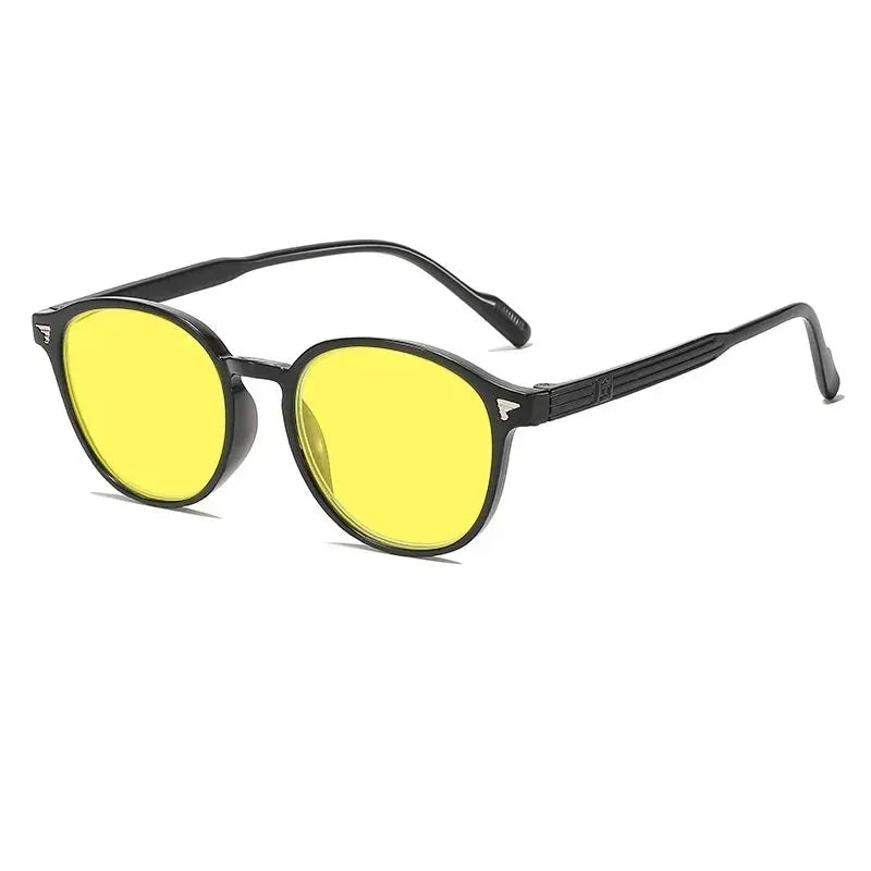 BlueGuard Ultralight Round Frame Yellow Lens Glasses For Night Driving Blue Light Blocking For Men And Women