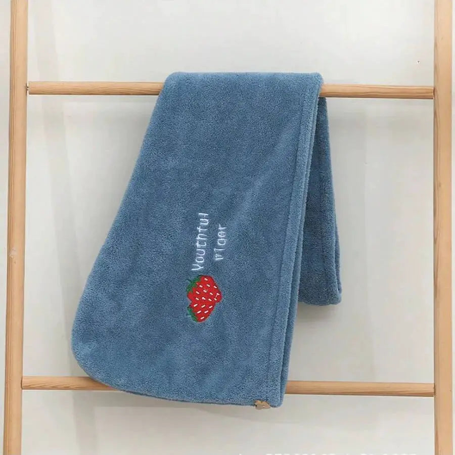 1Pc Embroidery Style Hair Drying Cap Coral Fleece Thickened Hair Towel For Bathroom Women Absorbent Quick Dry Shower Cap