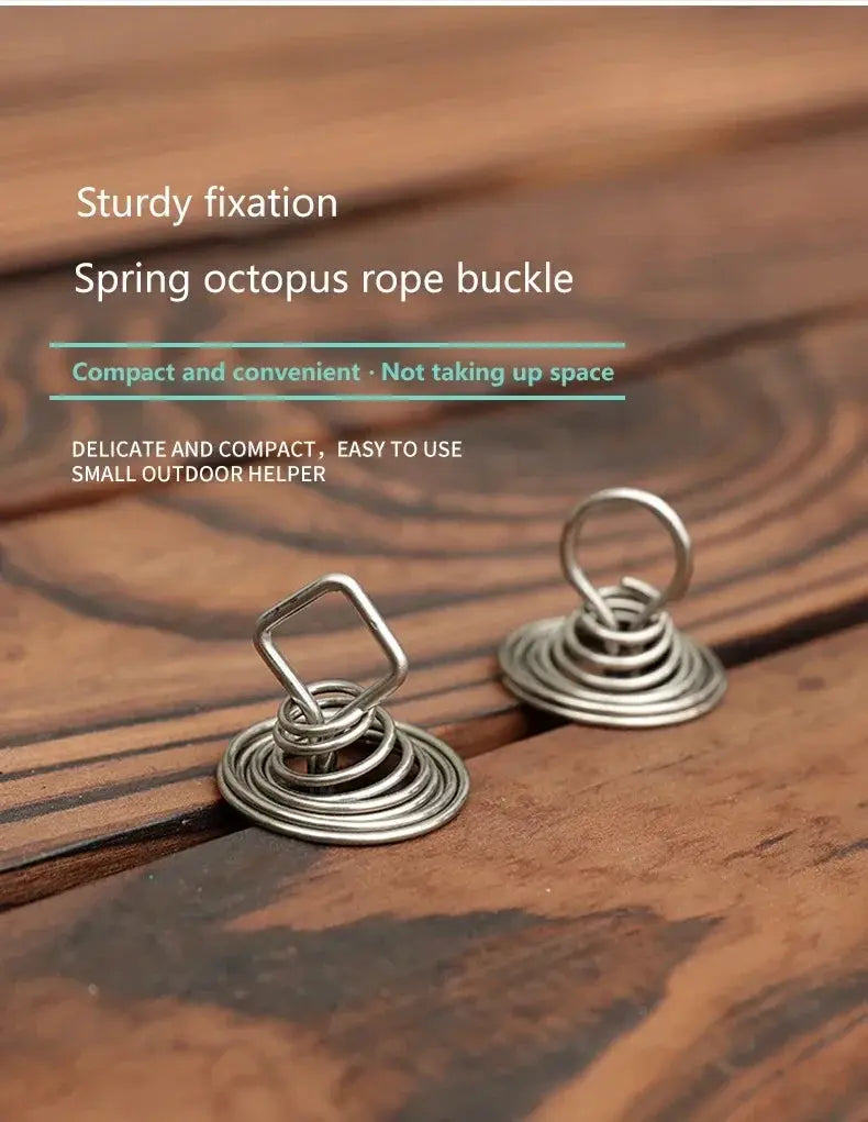 Simples Market stainless steel camping octopus rope buckle with square loop, 2-pack