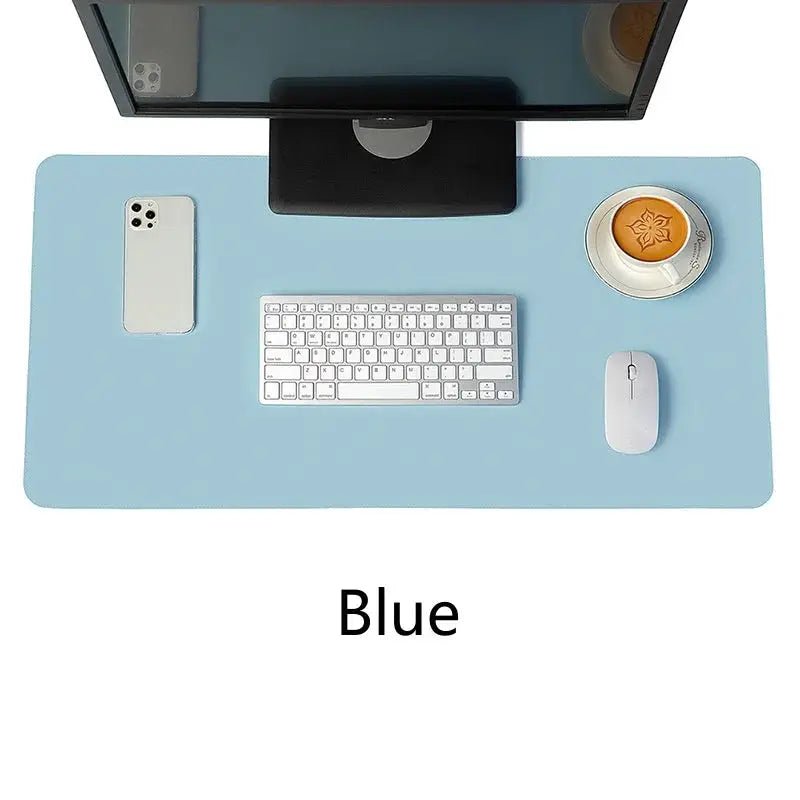 Portable Large Gaming Mouse Pad Waterproof Non Slip PU Leather Suede Desk Mat For Computer Keyboard White