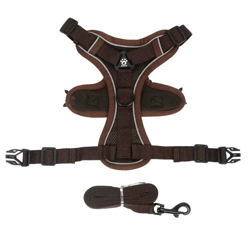 No Pull Dog Harness Leash Set Adjustable Reflective Vest for Small Dogs and Cats Quick Release Buckle