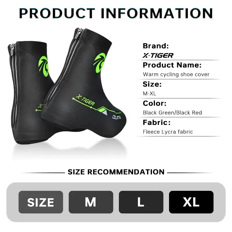 X Tiger Winter Thermal Fleece Cycling Shoe Covers For Men And Women MTB Road Racing Overshoes