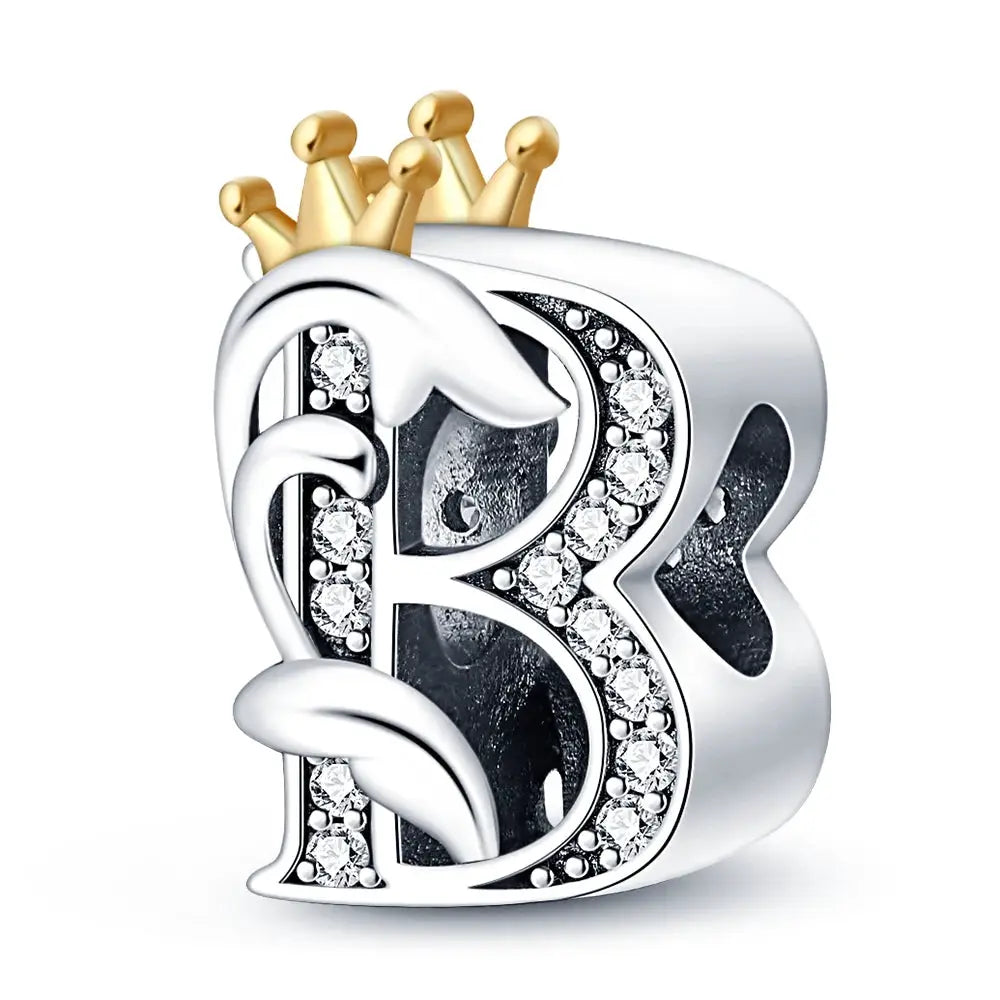 925 Sterling Silver Alphabet Charms A to Z Beads for Women Fit Original Bracelet DIY Jewelry Gift