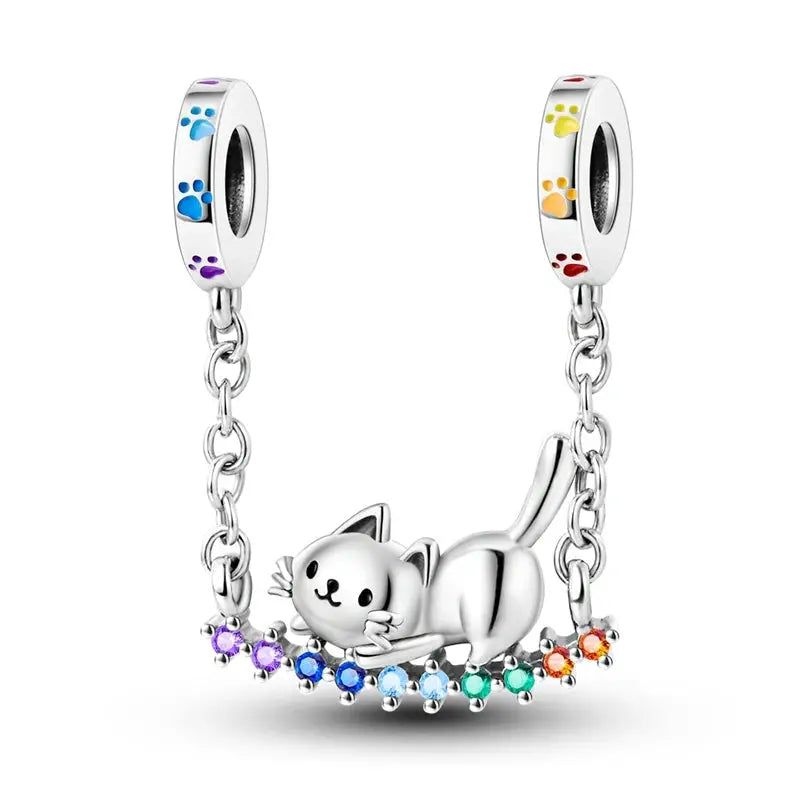 925 Silver Charms Beads for Pandora Style Bracelets Women Animal Charms in Blue Red Green Pink Yellow Gift