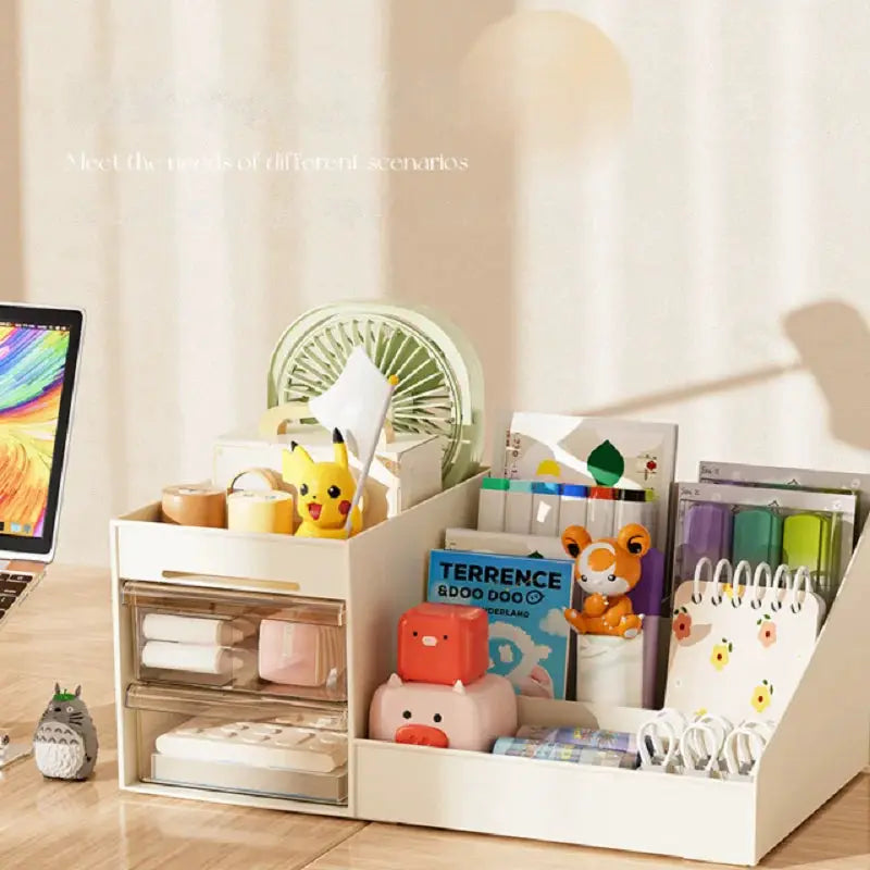 NovaCasa Transparent Drawer Makeup Box for Dorms, Clear View Cosmetic Organizer for Desk and Dressing Table