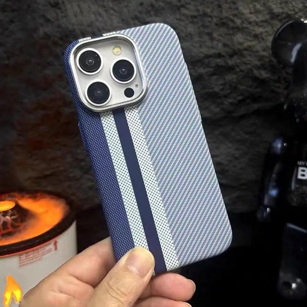 Colourful Kevlar Pattern MagSafe Case For iPhone 11 12 13 14 15 16 17 Pro Max Wireless Charging Cover