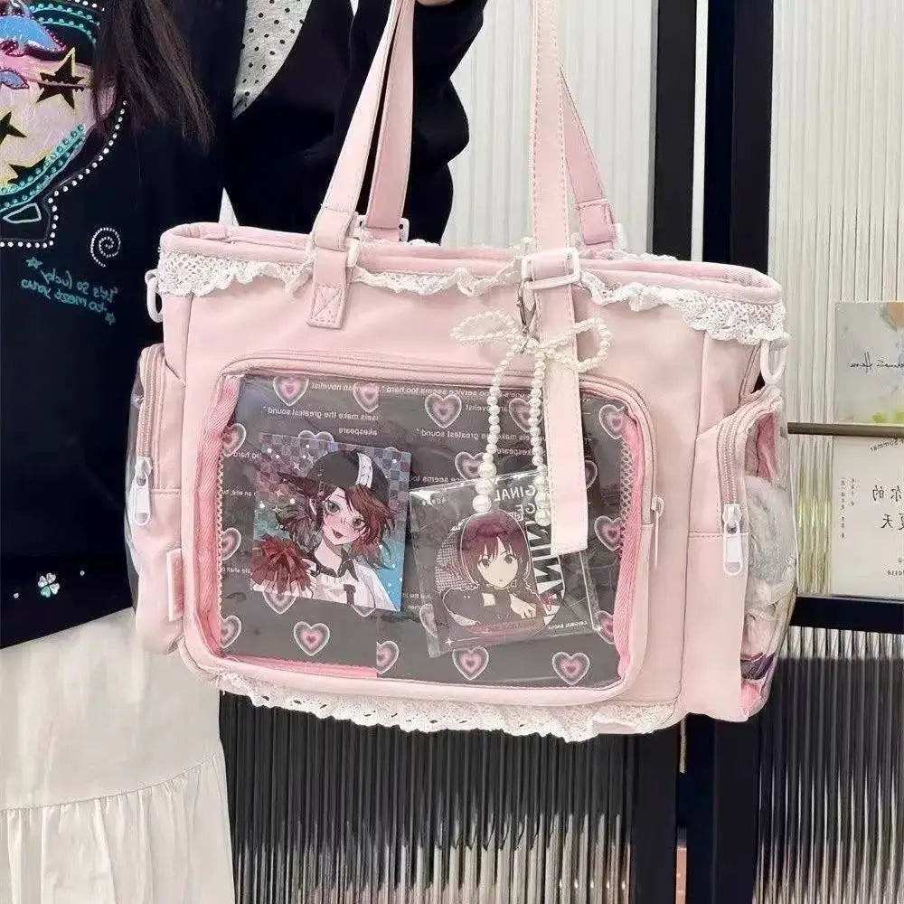Ballet Girl Large Appetite Itabag Japanese Anime Style Two Dimensional Crossbody Bag For Women Durable Polyester