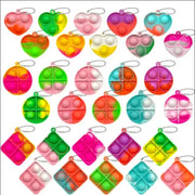 20 Pieces Mini Pop Keychain Fidget Toys For Toddlers And Kids Sensory Fun Classroom Prizes Party Favors Goodie Bags