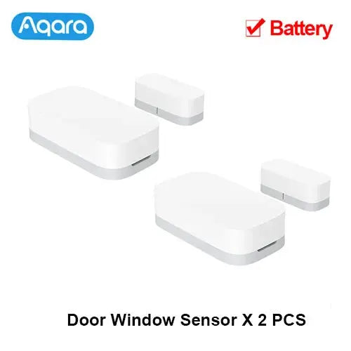 Aqara door window sensor pair, white, Zigbee smart home security sensors (2 pcs)