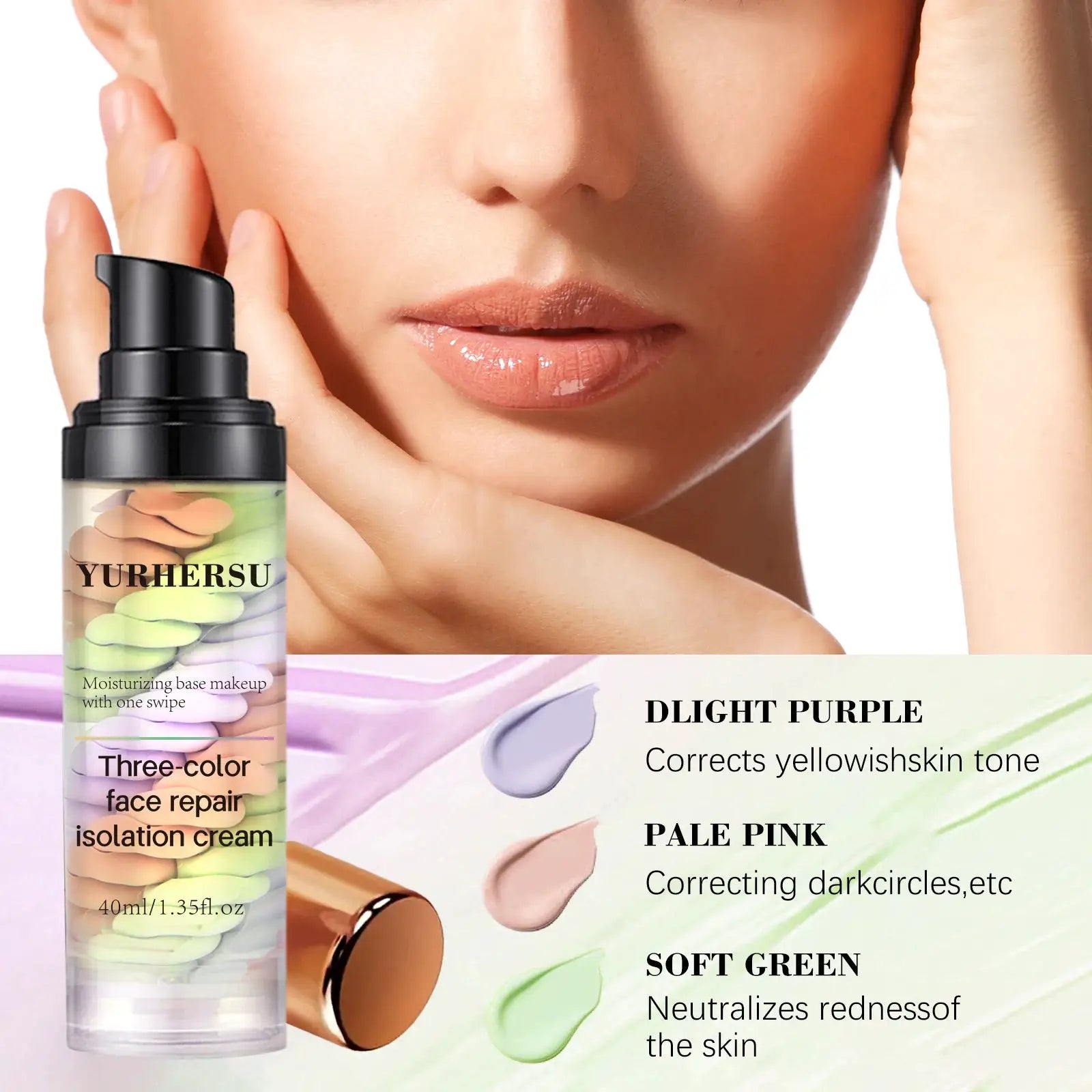 Three Color Press Release Cream Concealer Makeup Base Brightening Hydrating Formula For Flawless Complexion