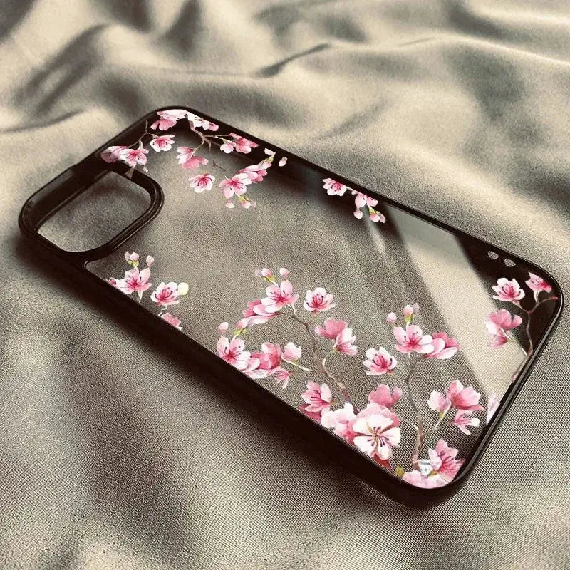 BloomShield Pink Magnolia Flower Case For IPhone 7 Through 17 Clear TPU Shockproof Hard Cover With Floral Pattern