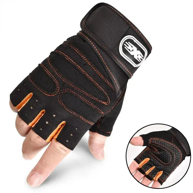 Unisex Half Finger Sports Gloves With Wrist Guard For Cycling Gym Weightlifting Hiking Boxing