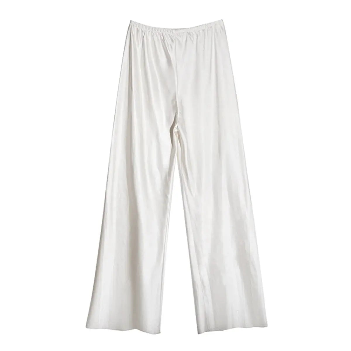 VelvetBloom Satin Wide Leg Pants With High Waist Elastic Closure For All Day Comfort And Elegant Summer Style