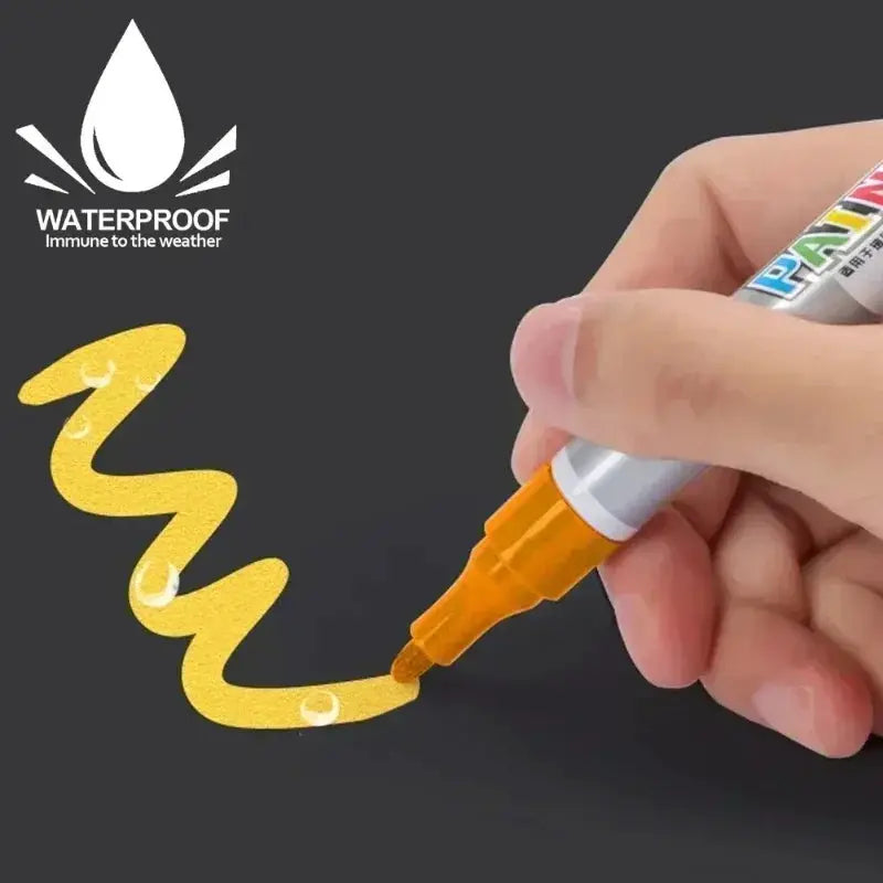 Car Paint Scratch Repair Brush Pen Waterproof Marker For Auto Finishes Minor Scratches Black White Red Silver