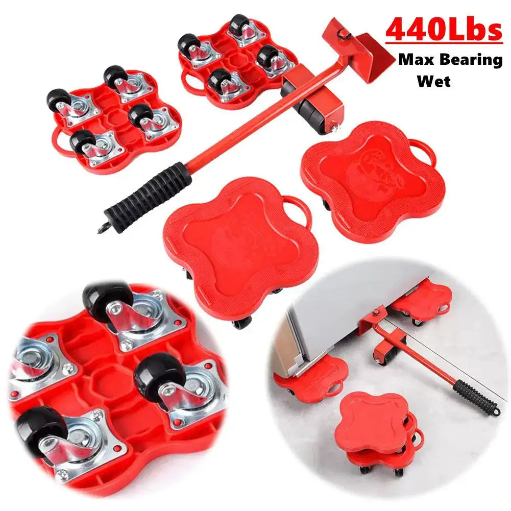 Heavy Duty Furniture Mover With Wheels Ergonomic Handle Lifter And Slides Kit For Carrying And Moving