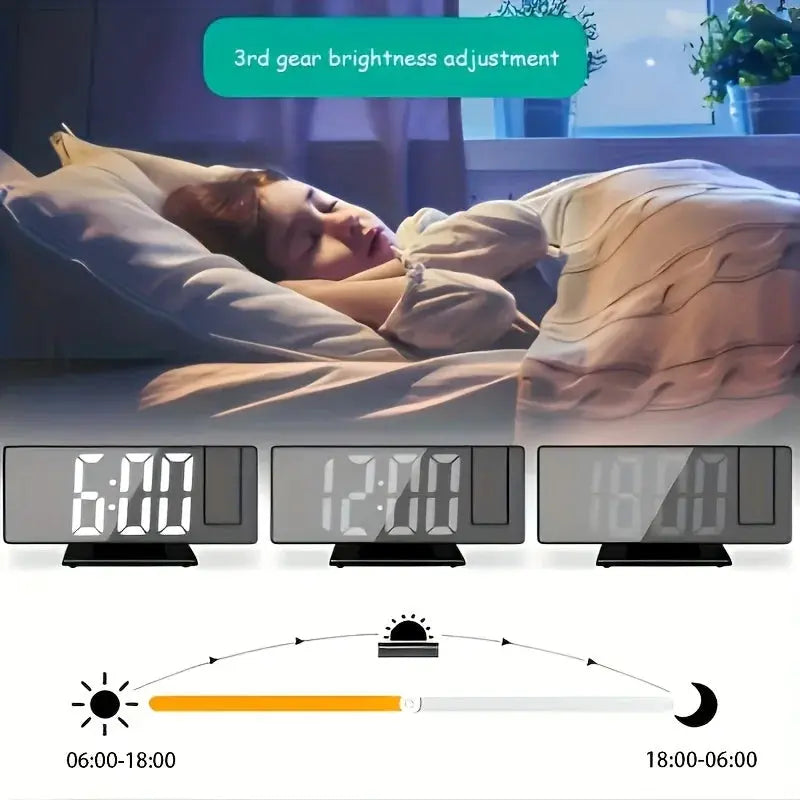 Projection alarm clocks set of 3 by Simples Market with large digital displays and 180° ceiling/back projection
