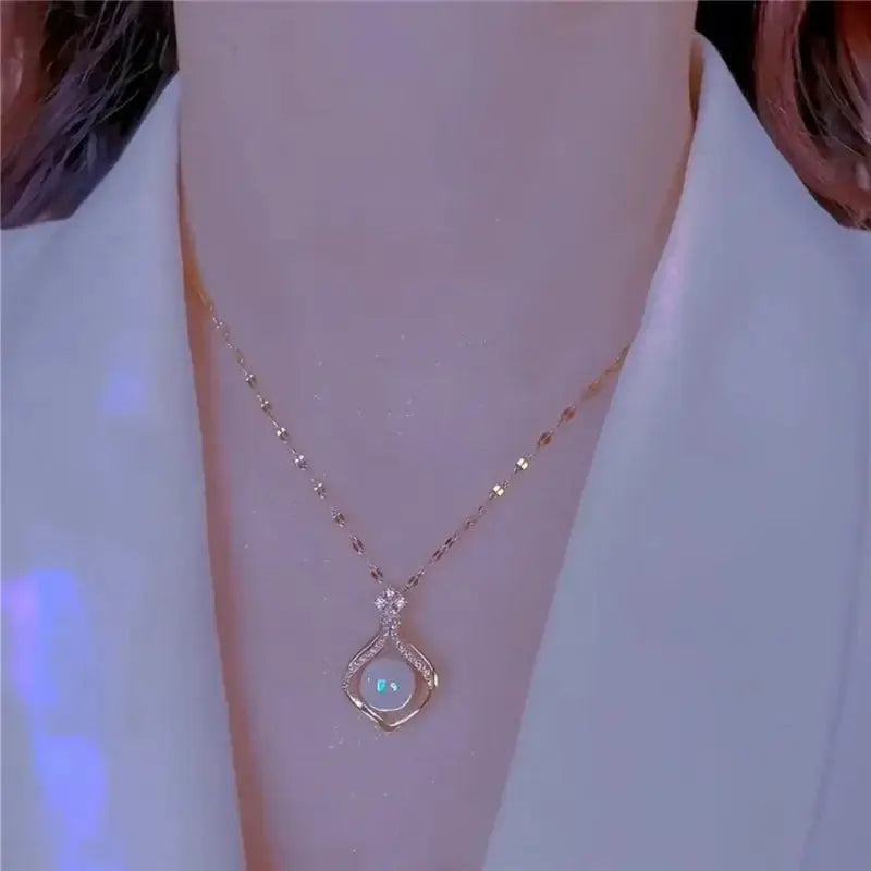 Vintage Butterfly Necklace For Women Golden Stainless Steel Snake Chains Choker With Charm Jewelry Gift