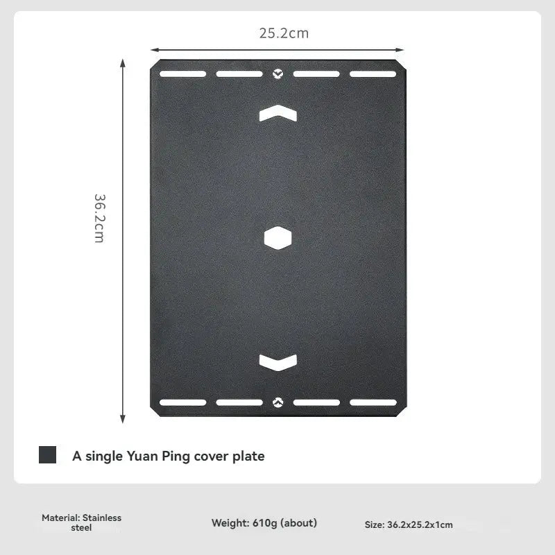 Yuan Ping cover plate by Simples Market CAMPINGMOON CK-25BK-1PIGT, black stainless steel for Snow Peak stove