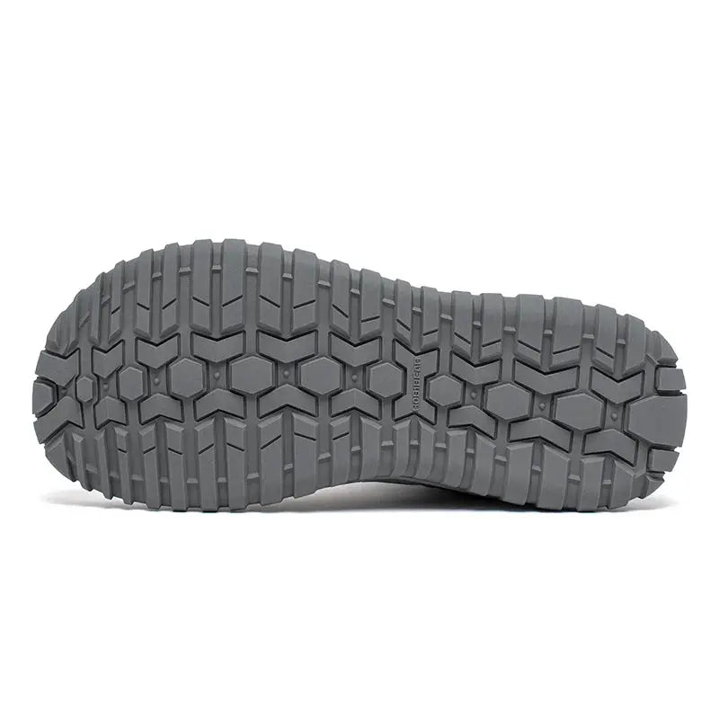 HOBIBEAR unisex wide-toe sneakers outsole in gray rubber with rugged tread