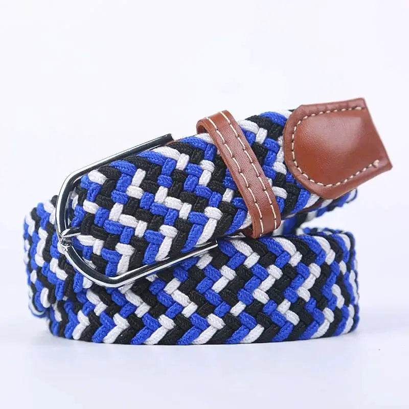 UrbanFlex Unisex Knitted Pin Buckle Belt Elastic Braided Canvas Stretch For Comfortable Jeans Wear