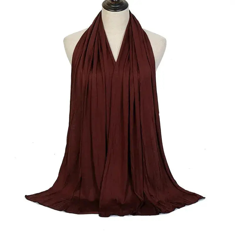 Modal Cotton Jersey Hijab Scarf 170x60cm Long Soft Plain Turban Head Wrap For Women