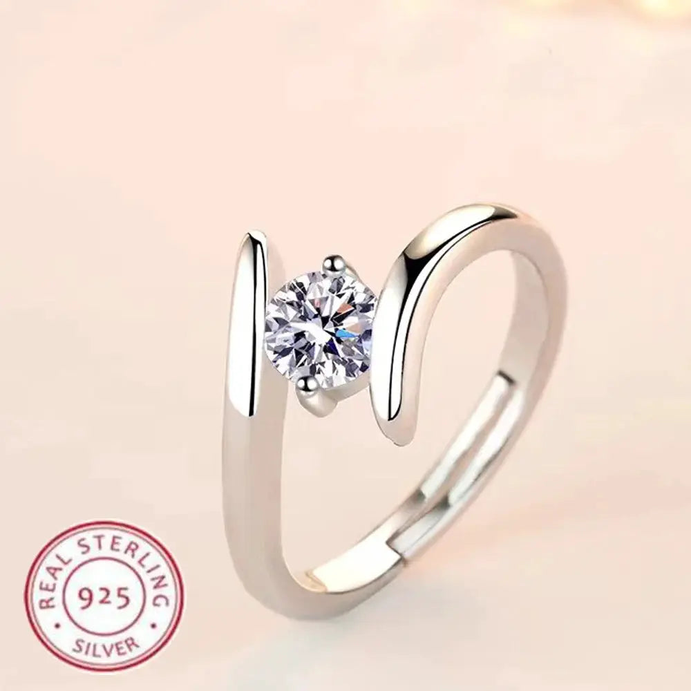 925 Sterling Silver Ring For Women Zircon Jewelry Luxury High Quality Gift For Wedding Party