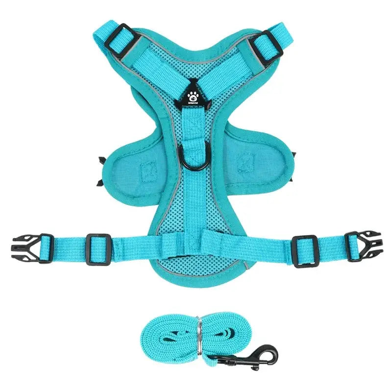 No Pull Dog Harness Leash Set Adjustable Reflective Vest for Small Dogs and Cats Quick Release Buckle
