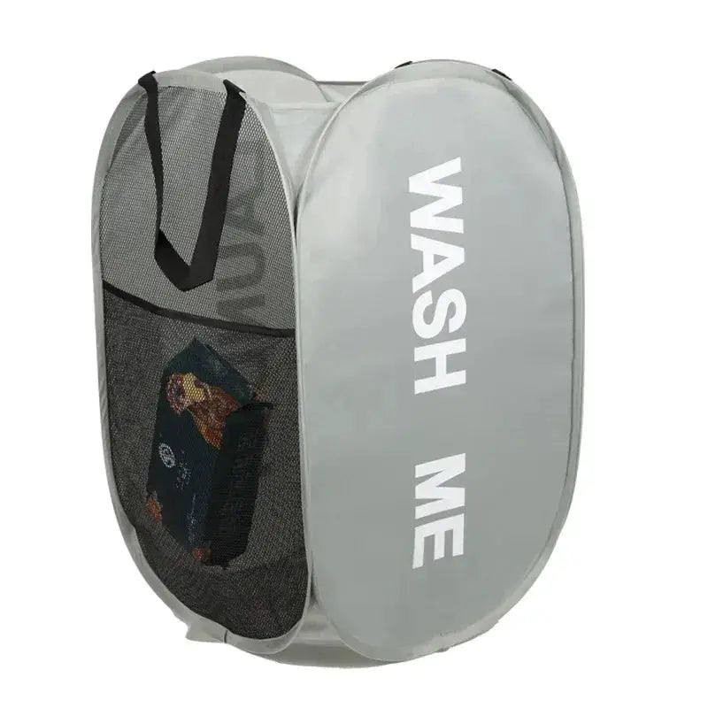 CasaFlex Mesh Pop Up Laundry Basket Large Capacity Foldable Nylon Mesh Hamper For Easy Laundry Management