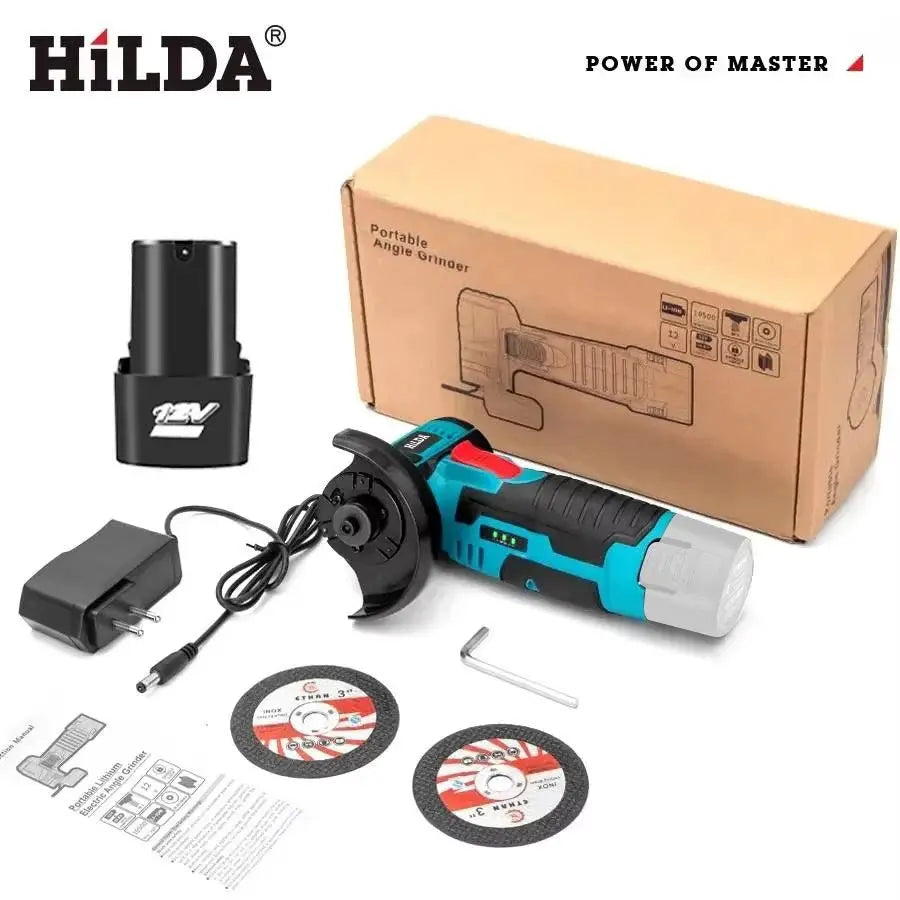 HiLDA 12V 3 Inch Lithium Electric Angle Grinder Portable Mini Handheld Cutting And Polishing Tool