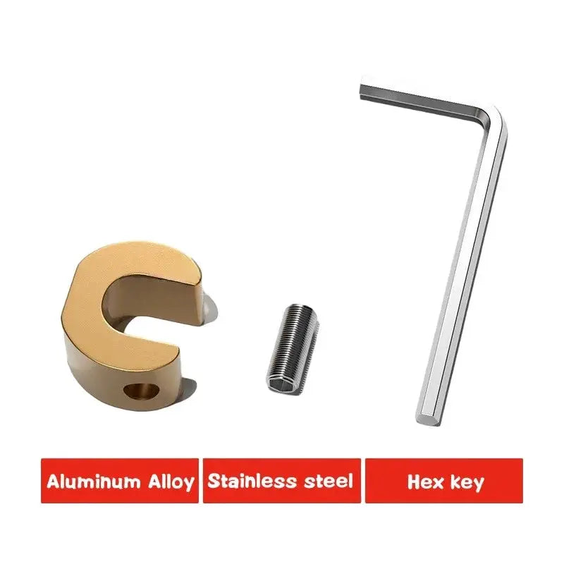 Window lock stopper set; aluminum alloy, gold-toned stopper with hex key and screw, three-piece by Simples Market