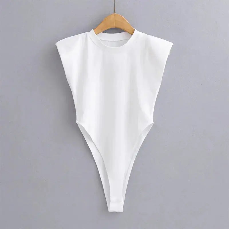 NovaForm Women Bodysuit With Padded Shoulders High Stretch Polyester Elastane Blend Sleeveless Slim Bodycon