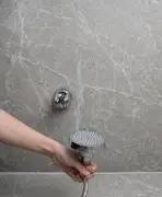 Handheld brushed stainless steel shower head by Simples Market, 304 stainless, water-saving, detachable hose