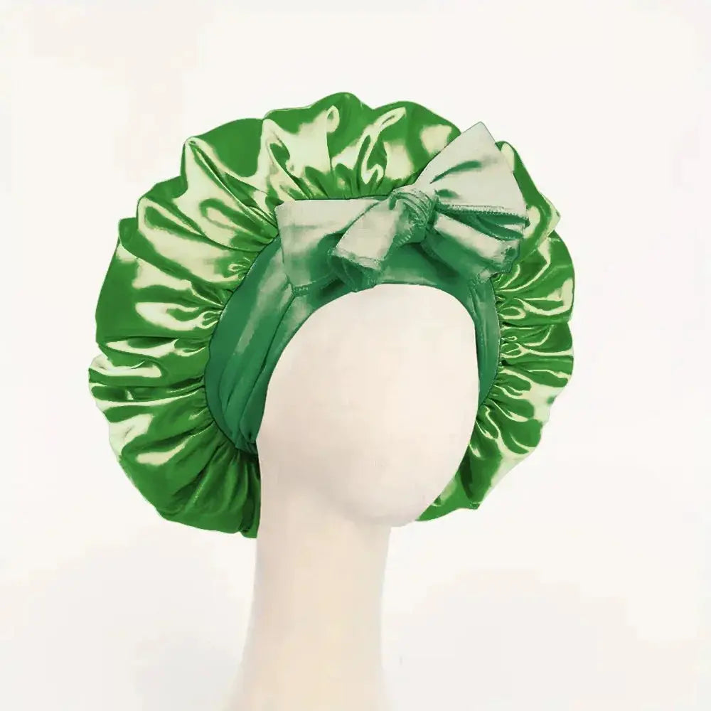 SilkNest Satin Silk Bonnet Adjustable Sleep Cap With Tie Band For Frizz Free Hair Keeps Hair Smooth Overnight
