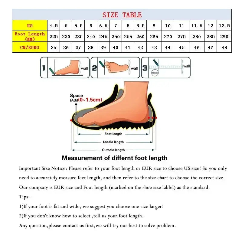 Simples Market 2025 unisex running shoes, lightweight mesh, lace-up sneakers with breathable design, size chart shown.