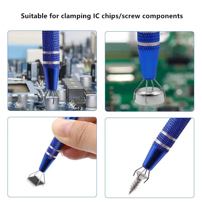 Four Claw Electronic Component Grabber IC and BGA Chip Gripper Precision Extractor Pick Up Pen for Electronics Repair