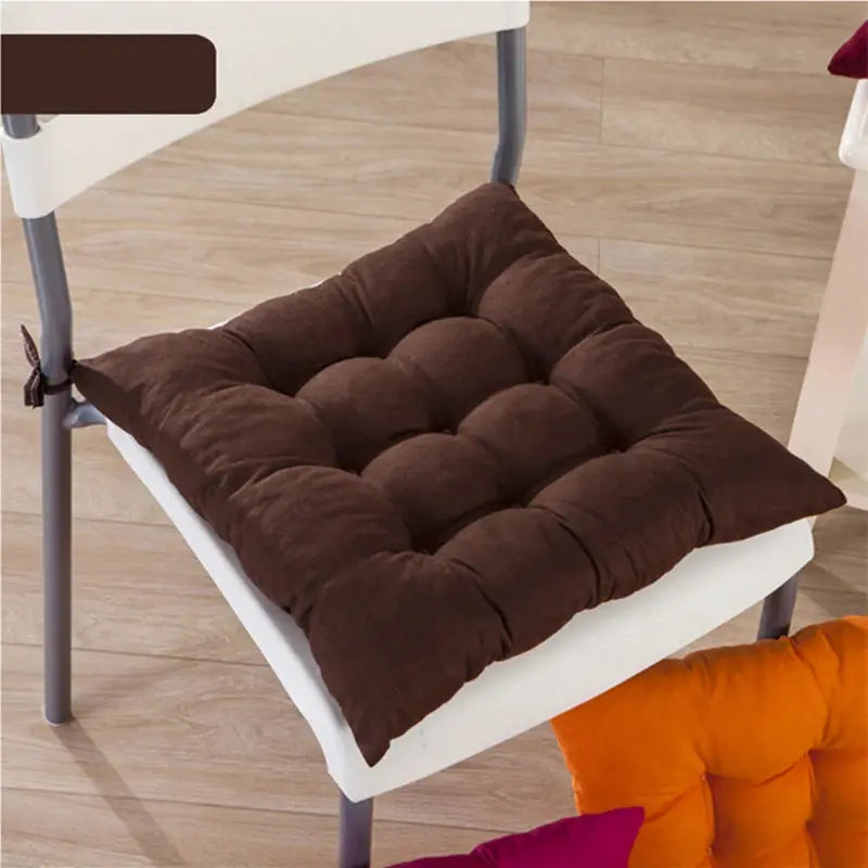 LMETJMA chair pad cushion, brown tufted with ties for dining chairs by Simples Market